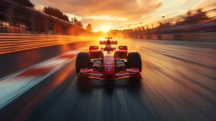 Deurstickers Formula 1 bolid on racing track, F1 grand prix race © Mikolaj Niemczewski