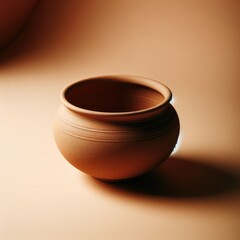 clay jug on simple background