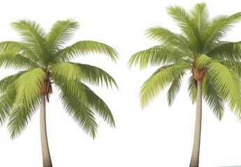 Palm trees on transparent background 3d renderi
