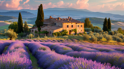lavender in the sunset