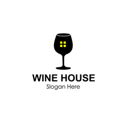 wine house logo design concept