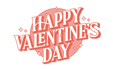 Happy valentine's sticker. Vintage retro valentines card design.