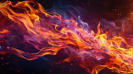 Fototapeta na wymiar Colorful neon flame burn fire blaze abstract texture wallpaper background