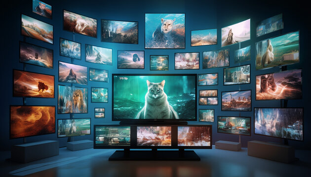 Multimedia images on different televesion