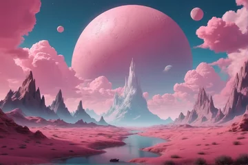 Badkamer foto achterwand Futuristic landscape of an unknown planet © Kirill