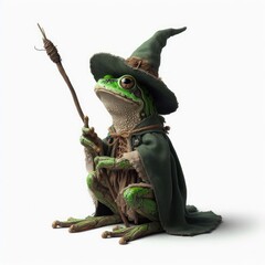 frog in a witch  hat
