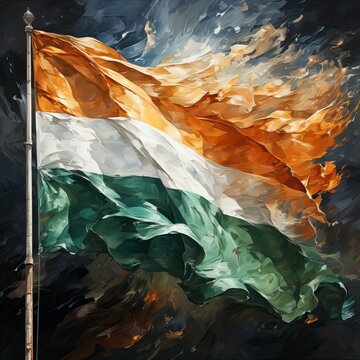A beautiful painting of the indian flag background ,illustration, Indian Republic Day, Indian Independence day