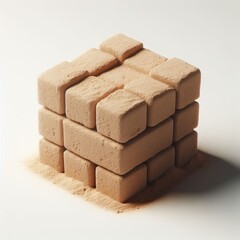 stack of bricks isolated on white background