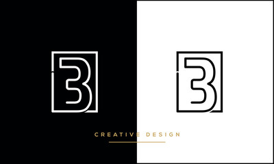 Alphabet letters B or BB logo Monogram
