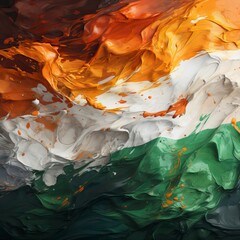 An indian flag painted on the background ,illustration, Indian Republic Day, Indian Independence day