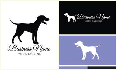 vector dog silhouette logo template