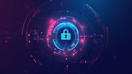 Two Factor authentication login, futuristic design banner. Secure online connection.