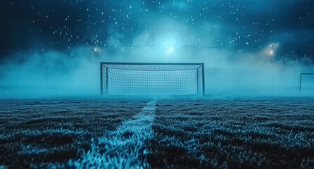 football goal in slow motion background and clipart - obrazy, fototapety, plakaty
