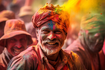 Joyful Holi Festival Reveler