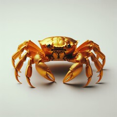 golden crab on white background