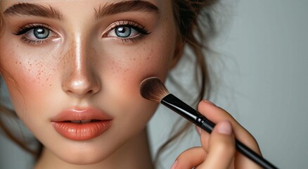 women using brushes for makeup