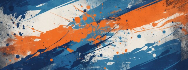 Vibrant royal blue and orange grunge textures for poster and web banner design, perfect for extreme, sportswear, racing, cycling, football, motocross - obrazy, fototapety, plakaty