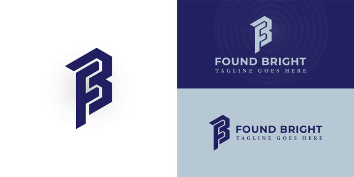 Abstract initial letter FB or BF logo in blue color isolated in multiple background colors applied for marketing agency logo also suitable for the brands or companies have initial name BF or FB.