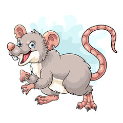 Cartoon rat with angry expression