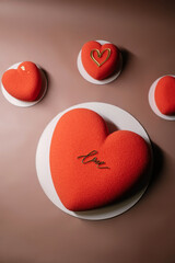 heart-shaped cake for Valentine's day