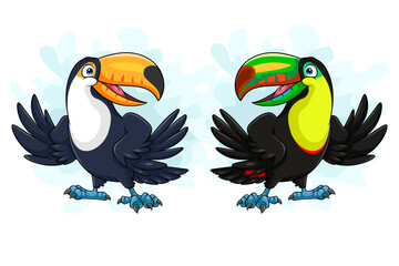 Cartoon toucan isolated on white background