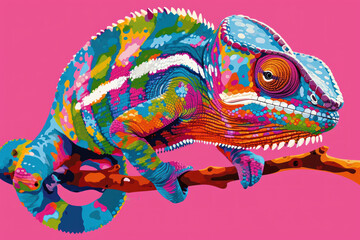 Stylish Minimalist Design with Chameleon