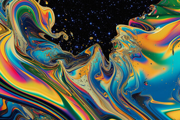 Abstract Cosmic Liquid Art.