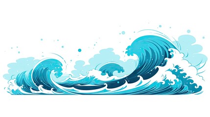 Fototapeta na wymiar refreshing image of turquoise sea waves isolated on a white background.