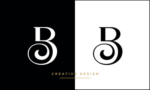 Alphabet letters B or BB logo Monogram