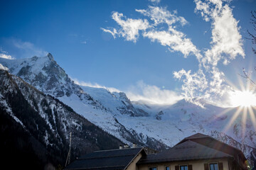 L' aiguille du midi vu depuis Chamonix Mont Blanc - 715876113