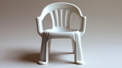 White plastic chair isolated on a simple background for versatile use