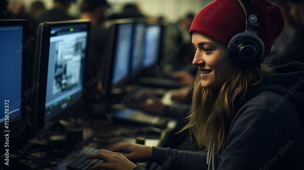 Poster diverse team of software developers collaborating on cutting edge project