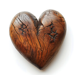 wooden product in the shape of hearts , isolated on a white background
