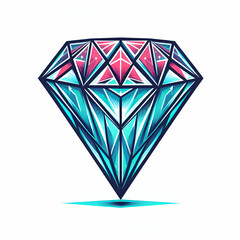 Diamond vector illustration isolated on white background 