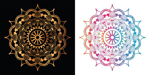 Ethnic decorative element luxury golden mandala design
