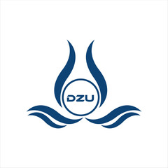 DZU letter water drop icon design with white background in illustrator, DZU Monogram logo design for entrepreneur and business.
