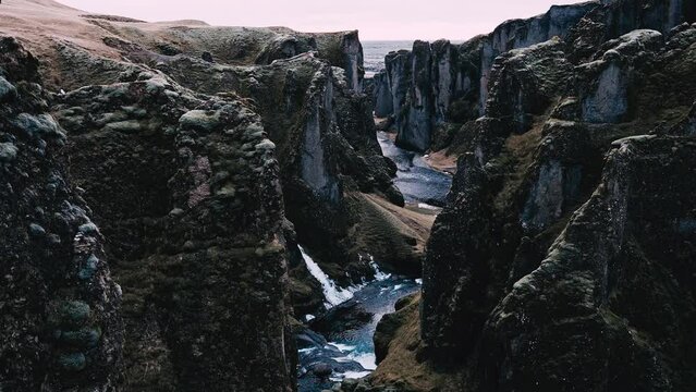 Fjadrargljufur canyon in south east Iceland