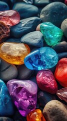 Obraz na płótnie Canvas Beach Stones - Colorful Stones