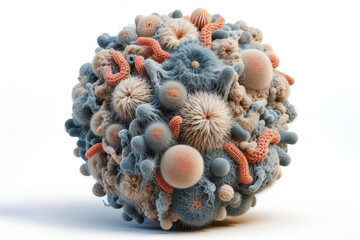 Obraz premium 3d microorganisms Fungi isolated on solid white background. ai generative