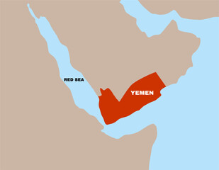 Yemen Red Sea Map Vector Illustration