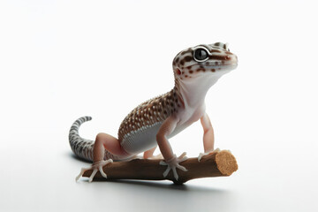 Obraz premium Gecko lizard isolated on solid white background. ai generative