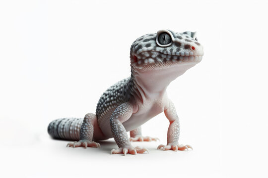Gecko lizard isolated on solid white background. ai generative