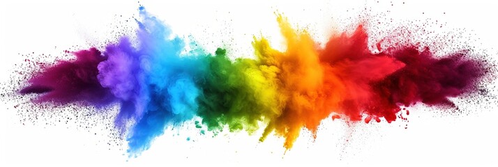 Spectrum Explosion: Explosion of Rainbow Hues Isolated on a White Background