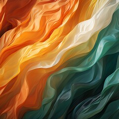 Obraz premium The india flag painted with white lines and green color ,illustration, Indian Republic Day, Indian Independence day