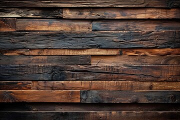 Sable Surface: Dark Wood Background with a Horizontal Grain Pattern