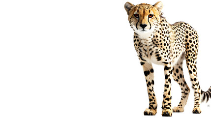 Cheetah Standing in Front of White Background