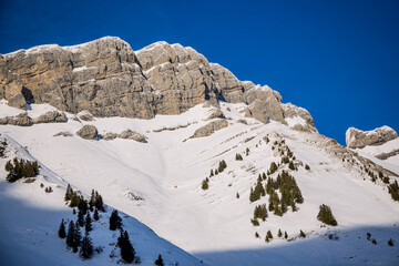 Paysage au Col des Aravis en Savoie - 715886998