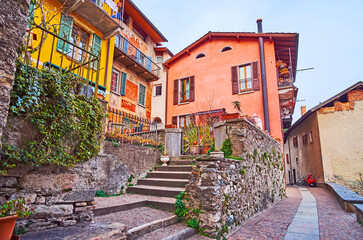 Fototapeta na wymiar The old houses in Castagnola, Lugano, Switzerland