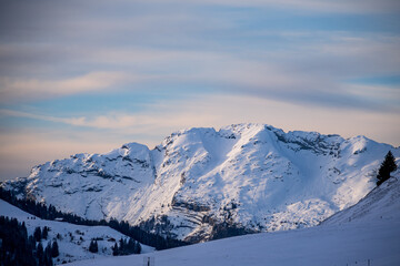 Fototapeta na wymiar Paysage au Col des Aravis en Savoie