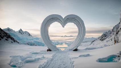 Poster Im Rahmen snow in shape of heart © PureEvilClutch